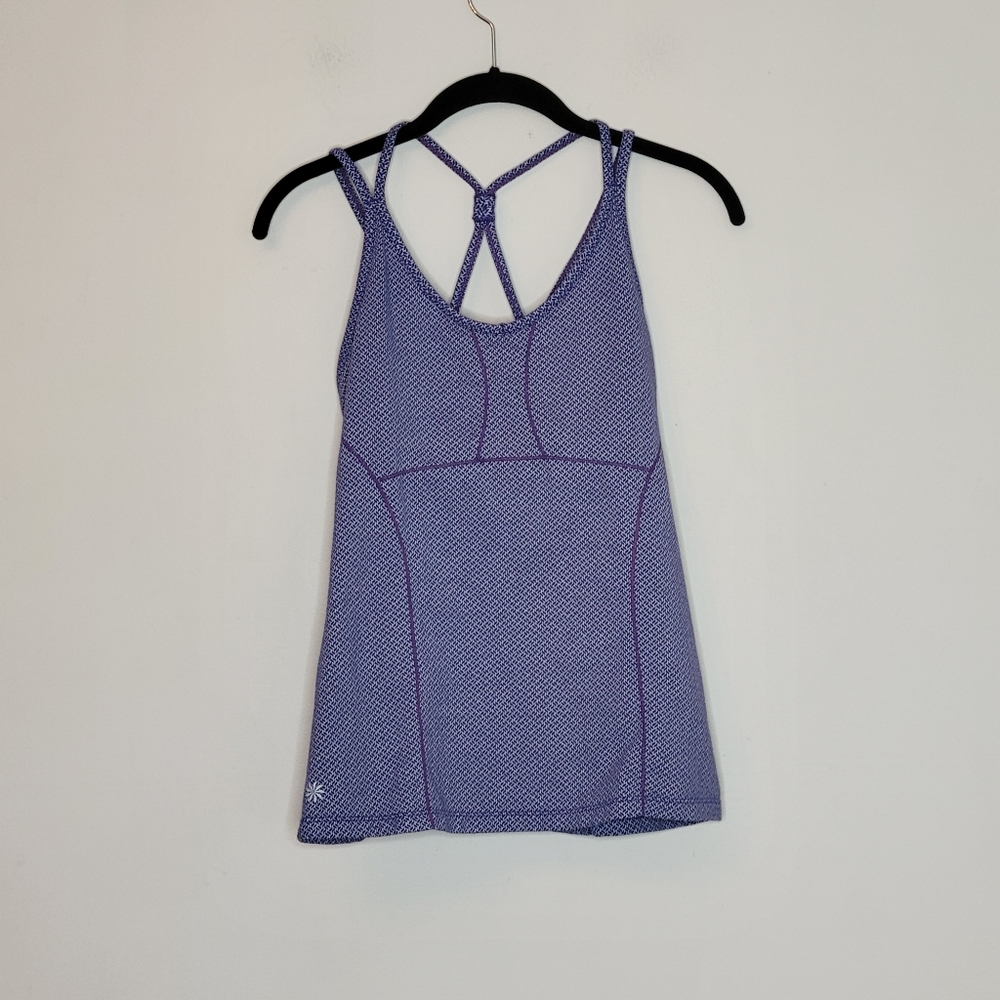 ATHLETA EMPOWERMENT TANK TOP SIZE MEDIUM PURPLE HERRINGBONE - Picture 12 of 14